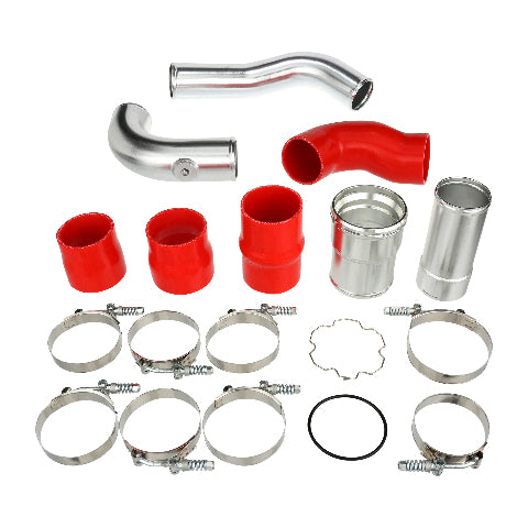 Polished Intercooler Pipe and Silicone Boot Kit For 11-16 Ford 6.7L-Black